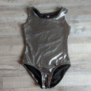 Justice Silver Metallic Laser-Cut Racerback Leotard * Size: 7
